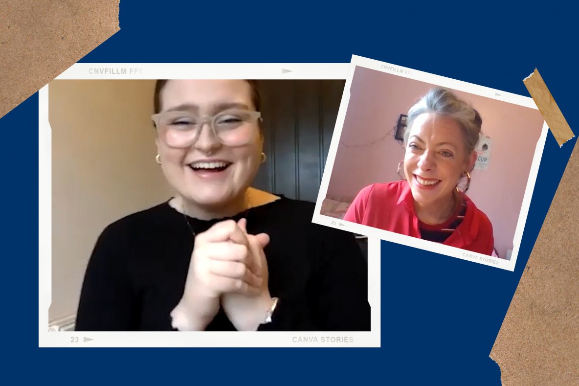 Deaf role model Amy with tutor Claire